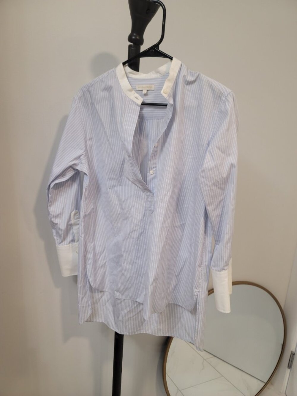 Ann Mashburn Popover Shirt Women's Size S Check Button Up Preppy EUC